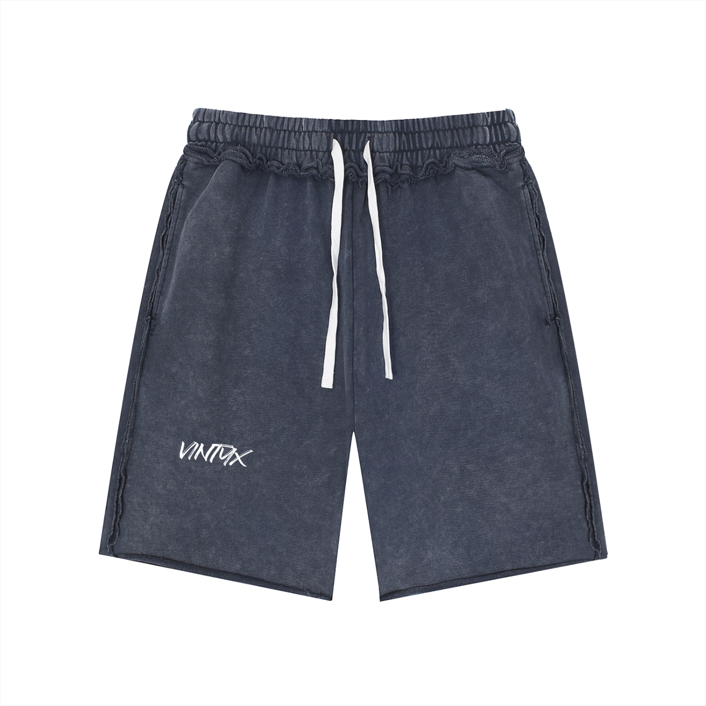 Unisex Mineral Wash Raw Edge Shorts