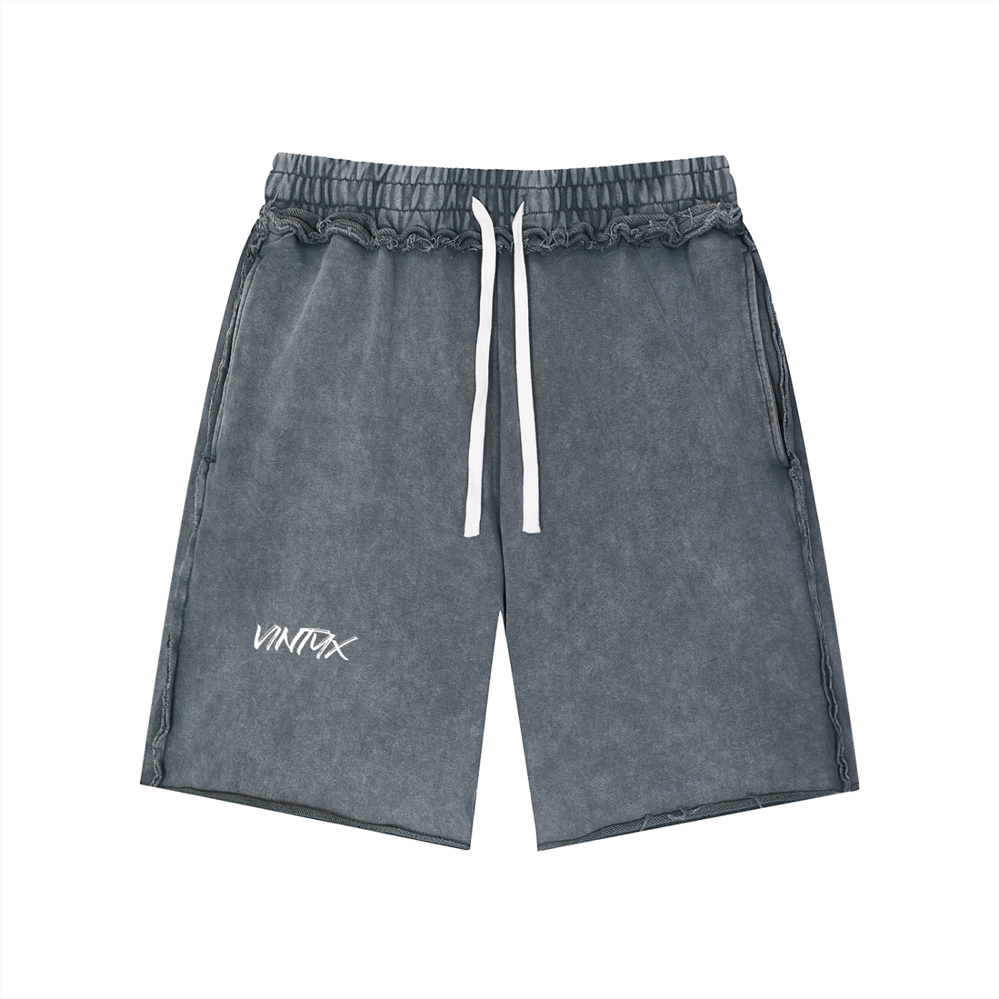 Unisex Mineral Wash Raw Edge Shorts