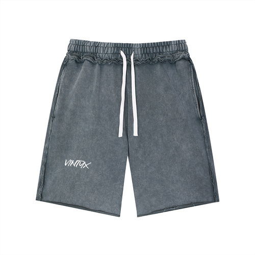 Unisex Mineral Wash Raw Edge Shorts